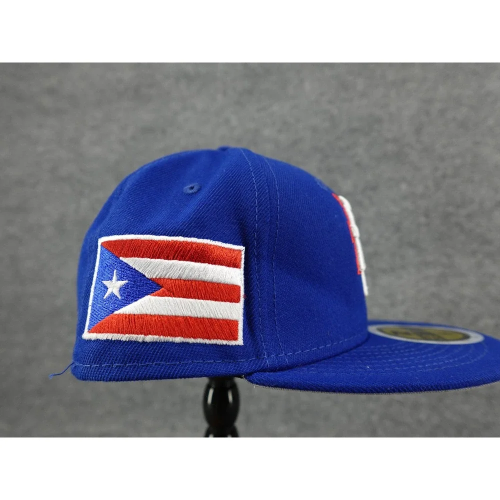 New Era 59FIFTY WBC Puerto Rico Hat Kids 6 3/4 Blue Excellent‎ Fitted Cap